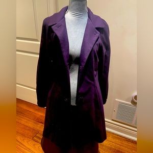 Banana Republic Rich Plum Wool Dress Coat Size M